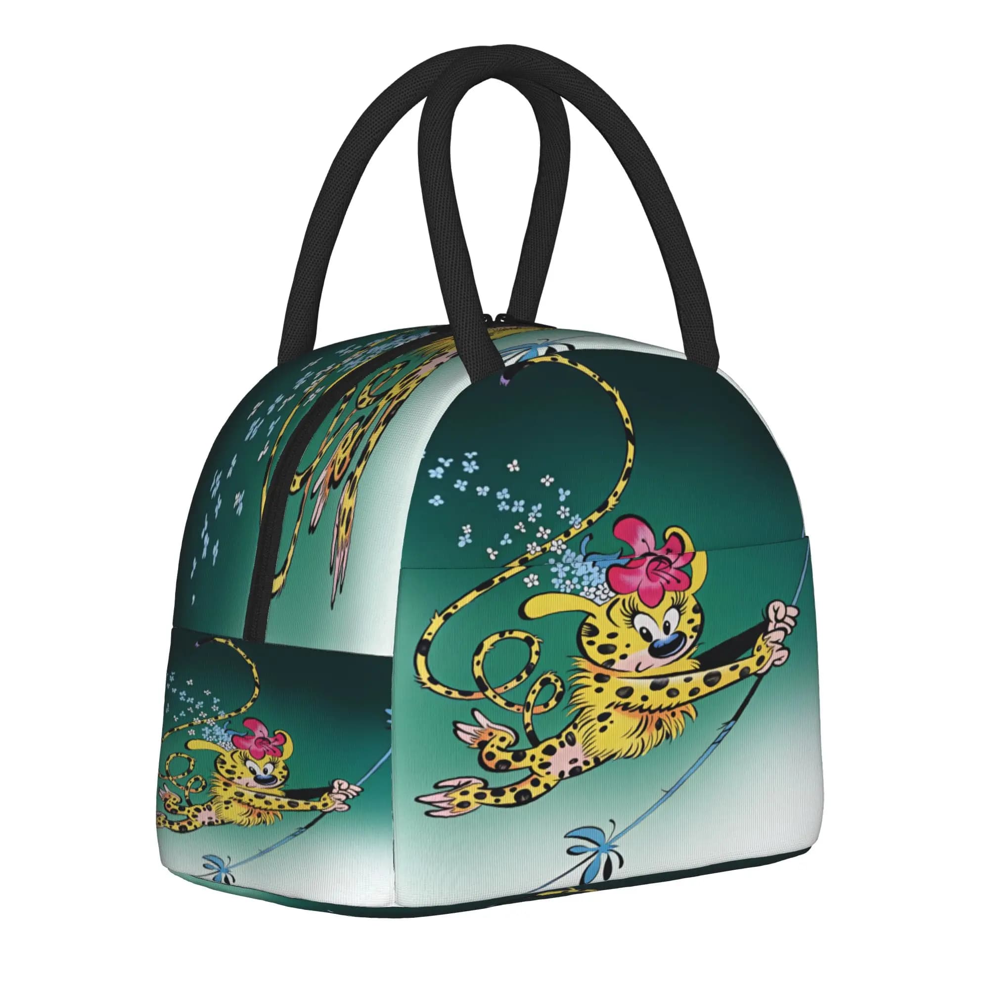 Marsupilamis Lunch Bag Hanging On Tail In The Sky Lunch Box Office Portable Zipper Thermal Lunch Bags For Unisex Cooler Bag