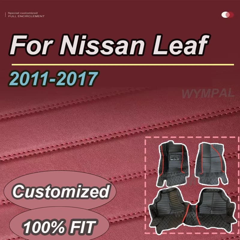 LUSSO Car Mats For Nissan Leaf ZE0 AZE0 2011 ~ 2017 Dirty-resistant car mats Luxury leather mat Anti-sports Car accessories