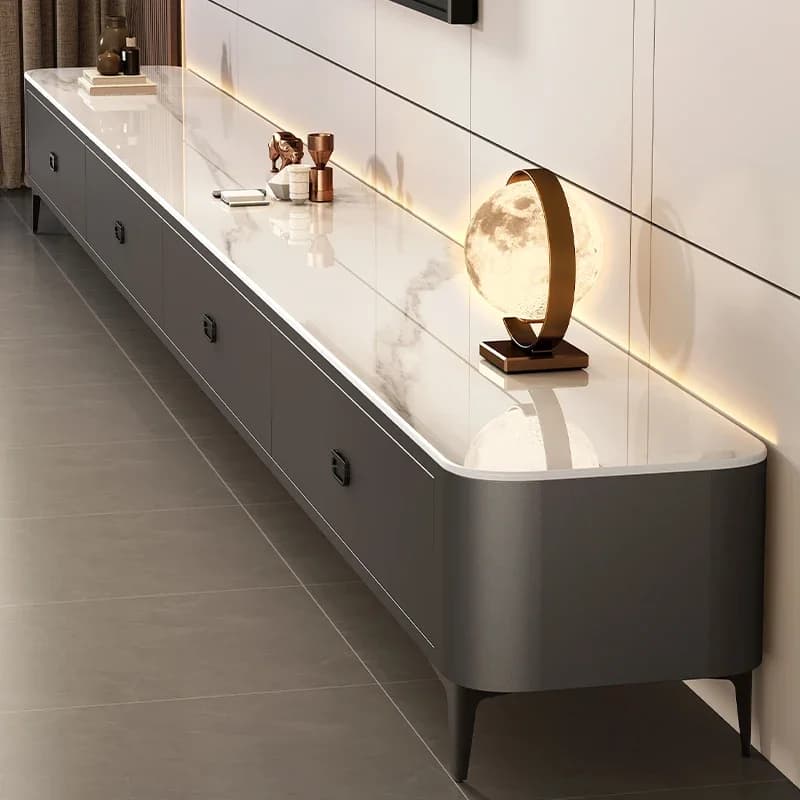 Mobili TV di Design Estetico, Supporti TV di Lusso in Stile Nordico con Cassetti, Porta TV Universale in Legno per Corridoio