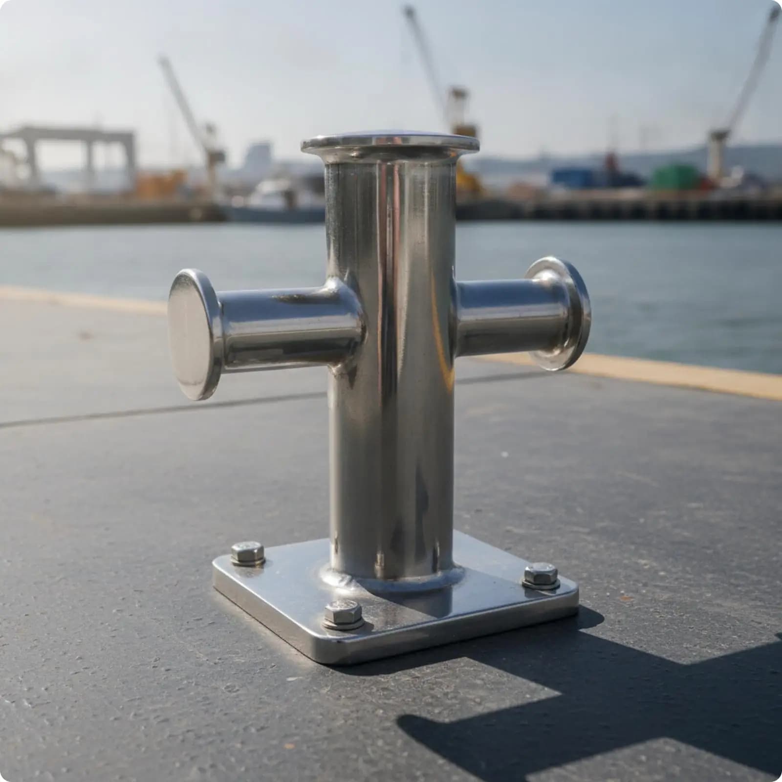 Marine Grade 304 Stainless Steel Mooring Bollard Cross Cleat for Boat Dock Yacht Rope Anchor Secure Tie Down Deck Mount
