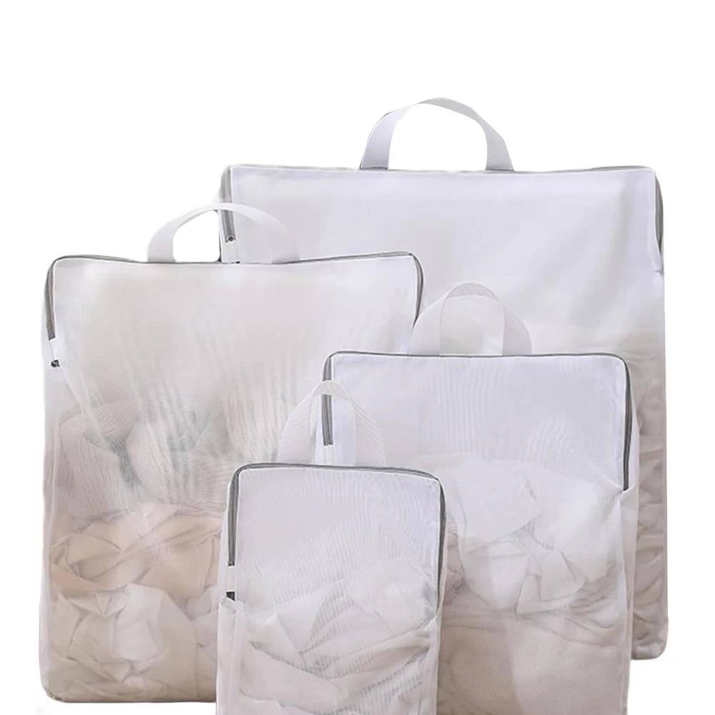 Set of 4 linen bags with 3D anti-deformation filter updated for washing machines suitable for delicate items