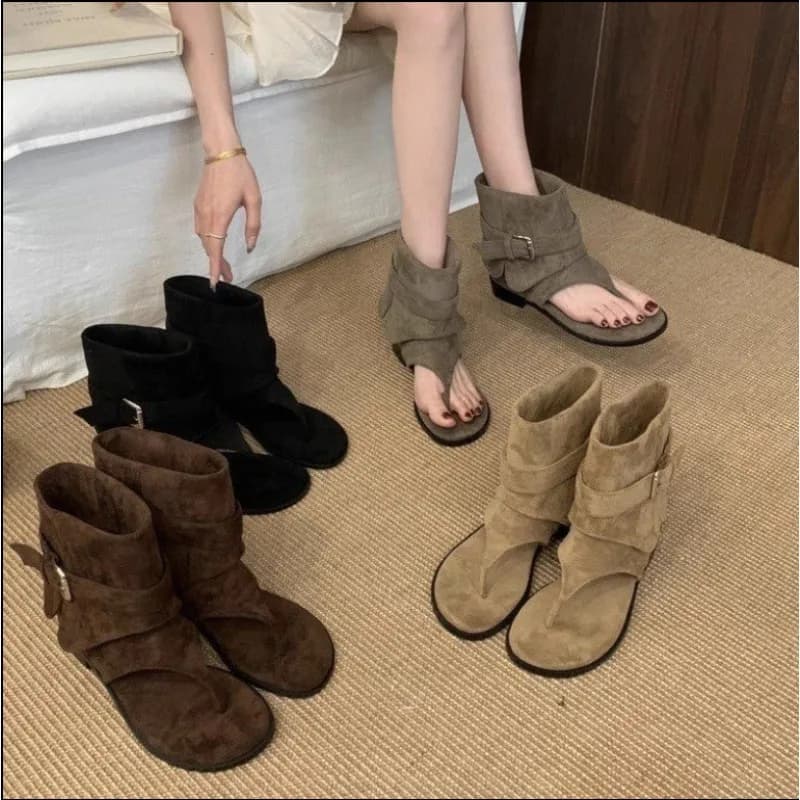 Sandali bassi con clip sul tallone Primavera 2025, Tendenza moda estiva, Stivali a gamba larga, Scarpe casual eleganti stile street