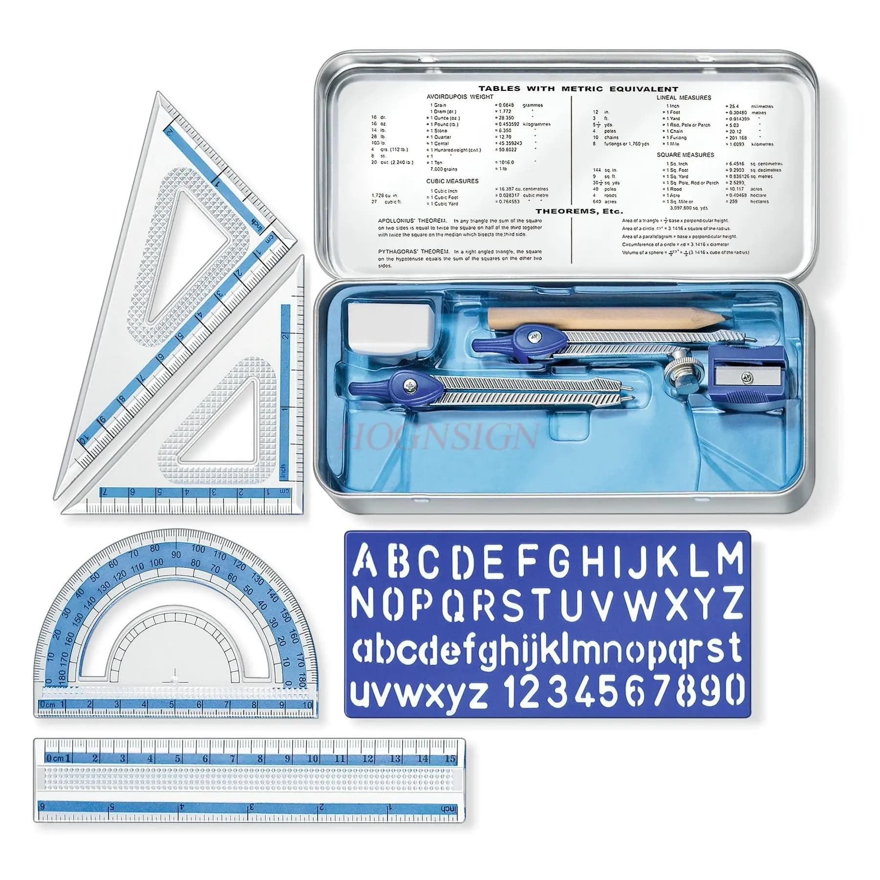 10pcs/set Compass set can hold pencils, needles, tubes, pens, compasses for drawing design, industrial specific rulers and
