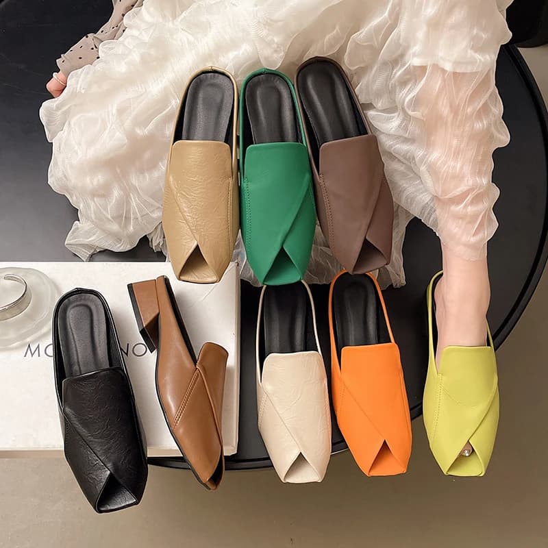 Nuove Ciabatte Estive Eleganti Plus Size Casual alla Moda con Punta Quadrata, Comode e con Tacco Spesso, Ciabatte da Donna a Bocca di Pesce