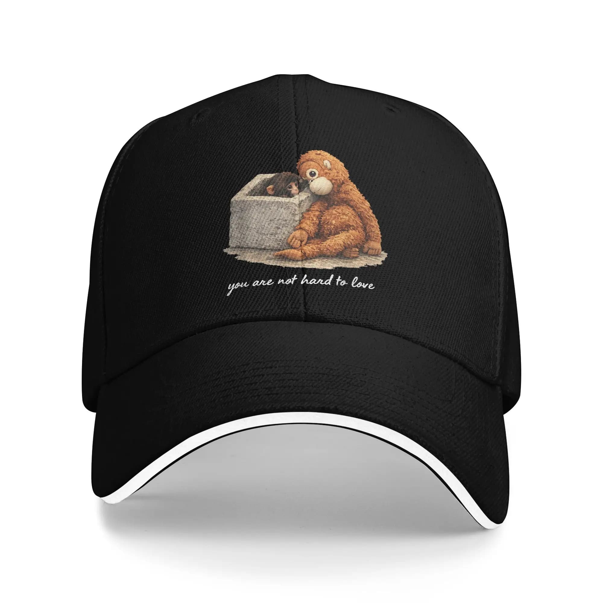Adorabile Cappellino da Baseball con Scimmietta, Cappello da Campeggio e Caccia, Protezione Solare, Cappello Trucker per Uomo, Design Streetwear, Cappellino Snapback