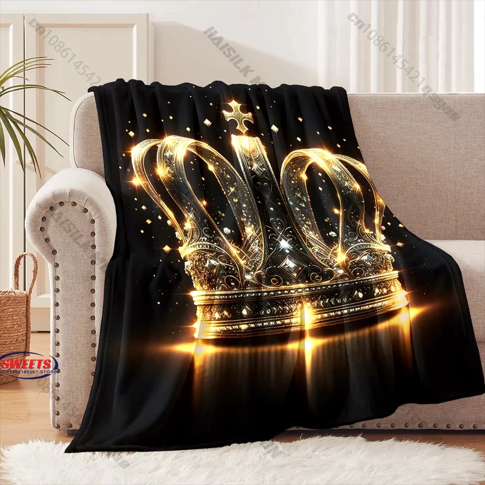 Coperta a tema regale di lusso, disponibile in diverse misure per bambini e adulti, ideale per la decorazione di camera da letto, soggiorno e divano, un regalo raffinato.