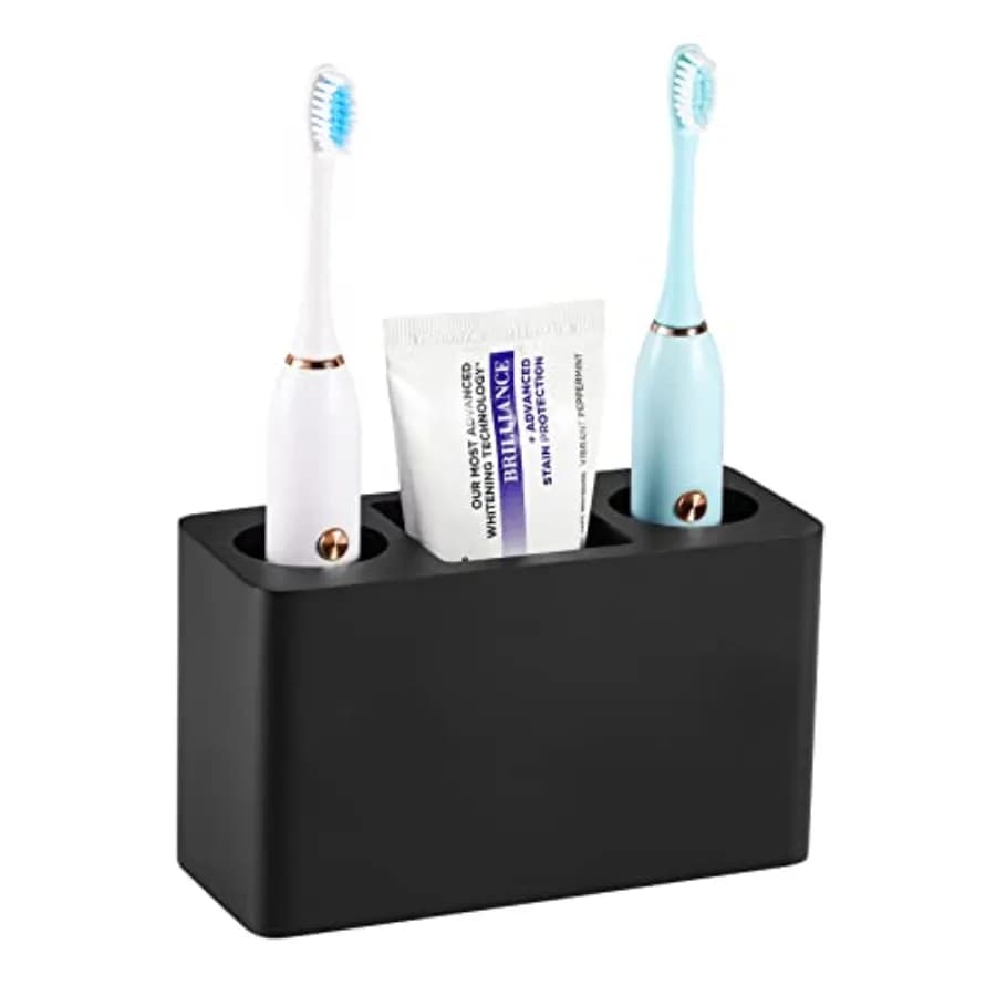 Brush holder Elettrico and Dentifricio in Resin, Worktop Bath Organizer, Bathroom Accessories