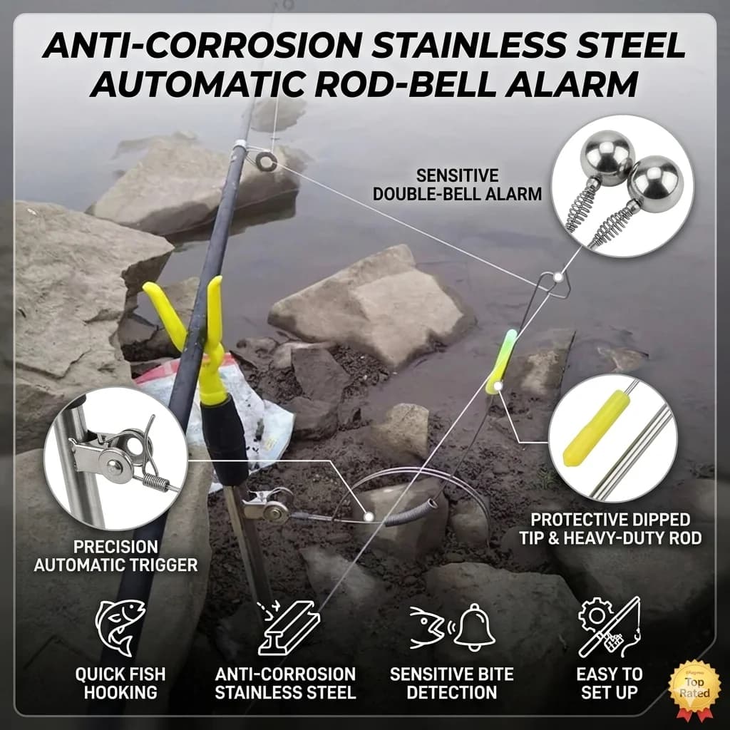 Campanelli Anticorrosione in Acciaio Inossidabile per Avvisare il Morso della Pesce, Allarmi Sensibili per la Punta della Canna da Pesca alla Carpa, Accessorio per Attrezzatura da Esterno