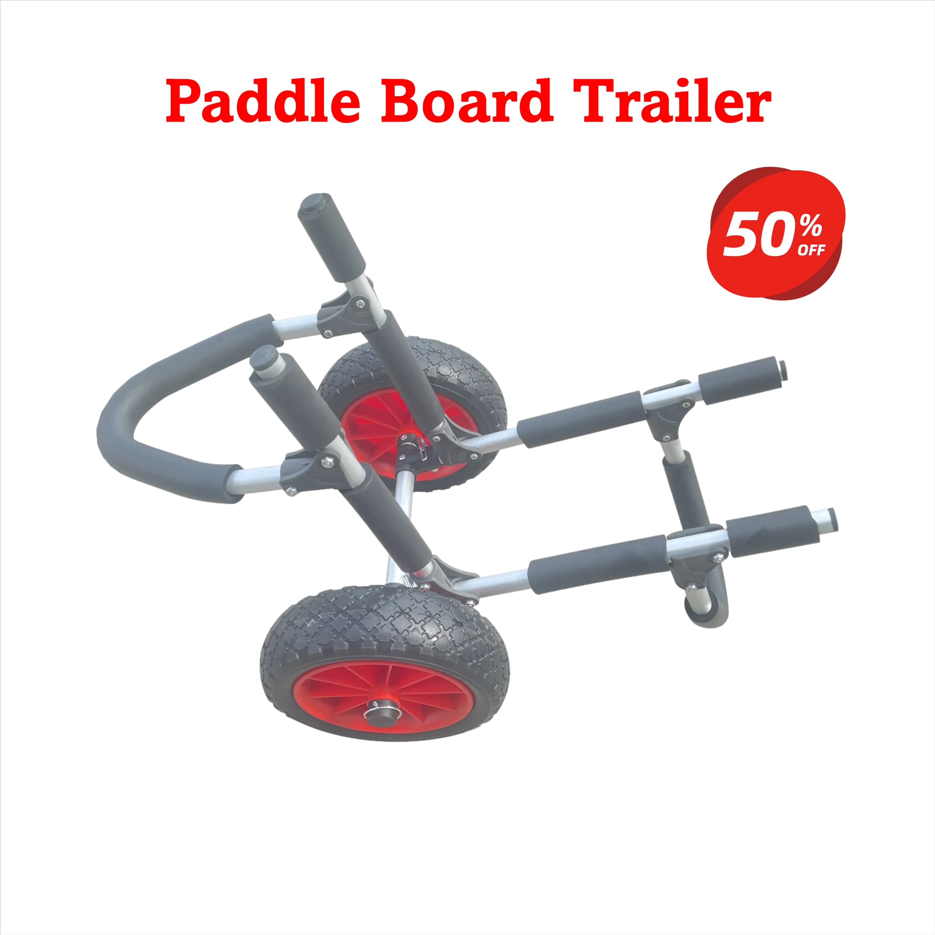 Aluminum Alloy Kayak & SUP Trolley with Large Tires, Portable Transport Cart for Kayak/Paddle Board