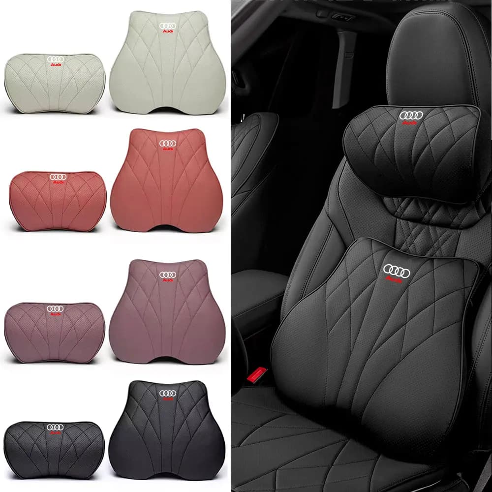 1PC Auto Memory Foam Poggiatesta Schienale Lombare Cuscino Per Audi S Line TT RS Sline Quattro S A4 B8 A3 8P A6 C7 Q1 Q2 Q3 Q4 S3