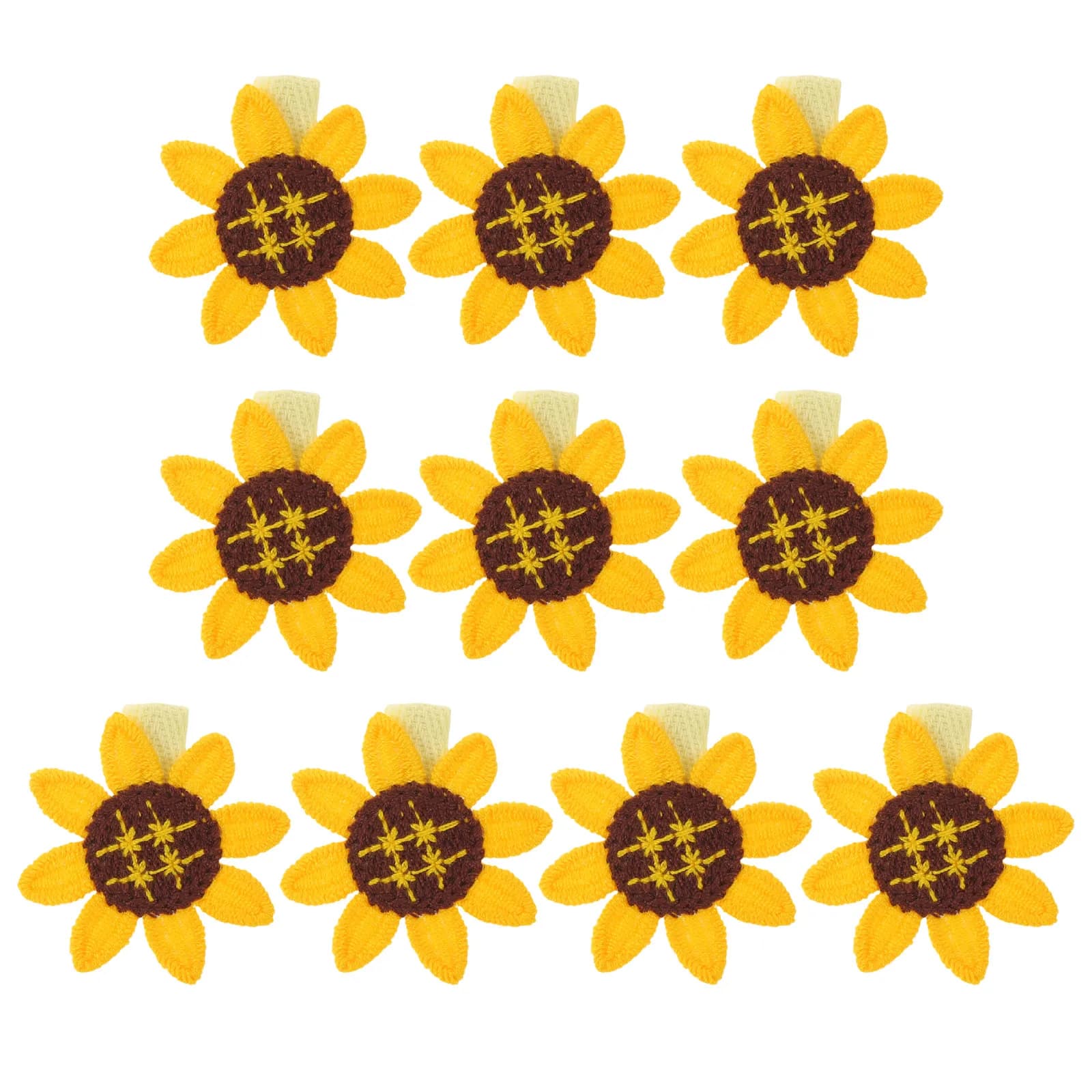 10Pcs Sunflower Hair Clips Creative Knitted Floral Barrettes Summer Beach Party Hair Accessories for Women Girls Teens