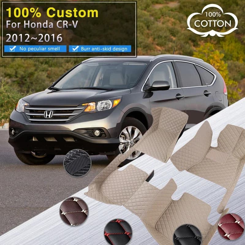 Tappetini per auto RHD completi per Honda CRV CR-V MK4 2012 ~ 2016 Tappetino in pelle di lusso Tappetino durevole Set completo di accessori per auto Inte