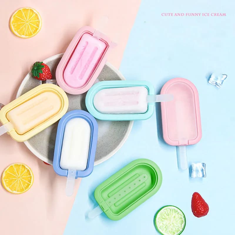 Stampo per gelato in Silicone con Stick stampi per ghiaccioli impilabili riutilizzabile gelato da Dessert fai da te e stampo per bastoncini multicolore pasticceria