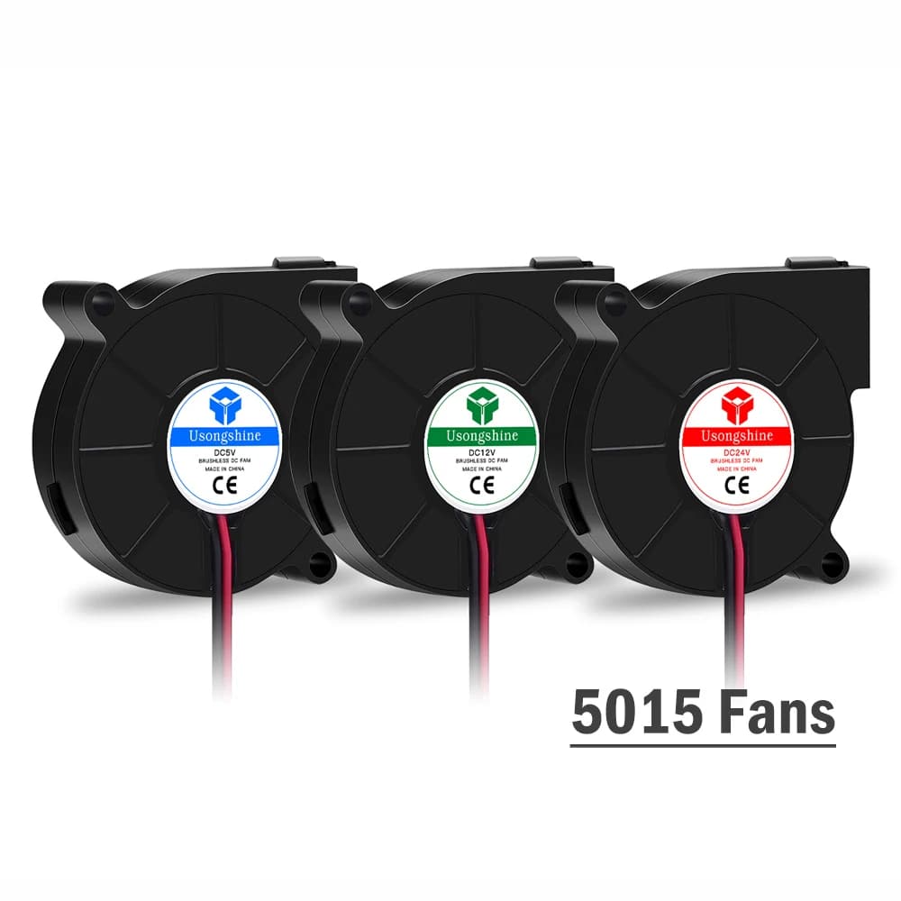 5015/4010/4020 12V e 24V Ventola Turbo di raffreddamento Parti della stampante 3D senza spazzole 2Pin per estrusore DC Cooler Ventilatore Parte Ventole in plastica nera