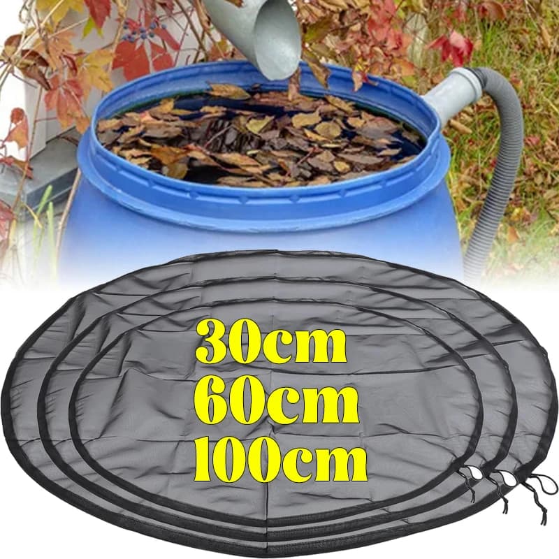 Copertura a Rete per Barile di Raccolta Acqua, Protezione per Serbatoio, Filtro per Foglie, Coperture a Rete per Secchio d'Acqua, Rete da Giardino per Esterni