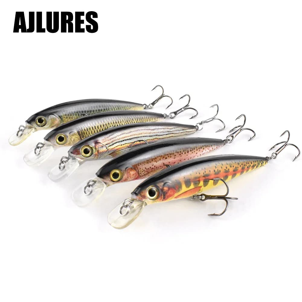 Minnow Esche da pesca 10 cm 12g Crankbait Wobbler Swimbait 3D Rivestimento della pelle di pesce Esca dura artificiale Bass Pike Attrezzatura da pesca
