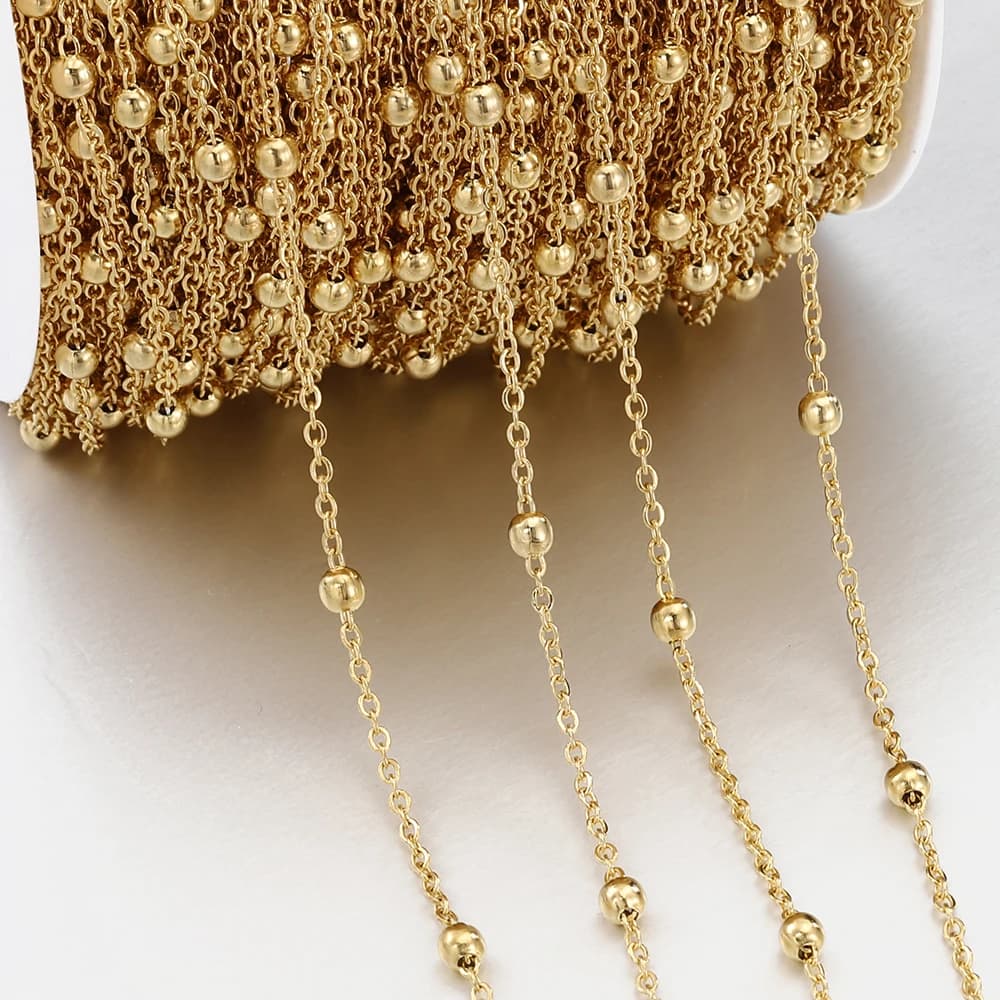 1 meter stainless steel beads chains women's necklace ball chain link chain for jewelry making diy accessories supplies