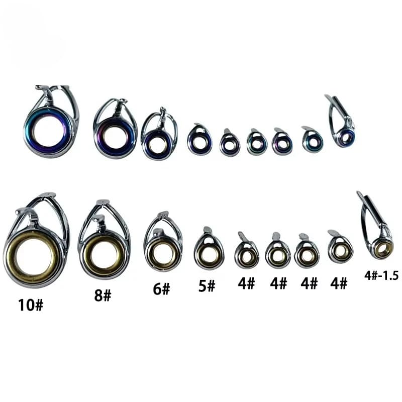 TAKEDO TK19 10 # - 4 # Fishing Guide Rings, Repair Eyelets Set, Fai-da-Te Spare Parts for Construction Fishing Rods