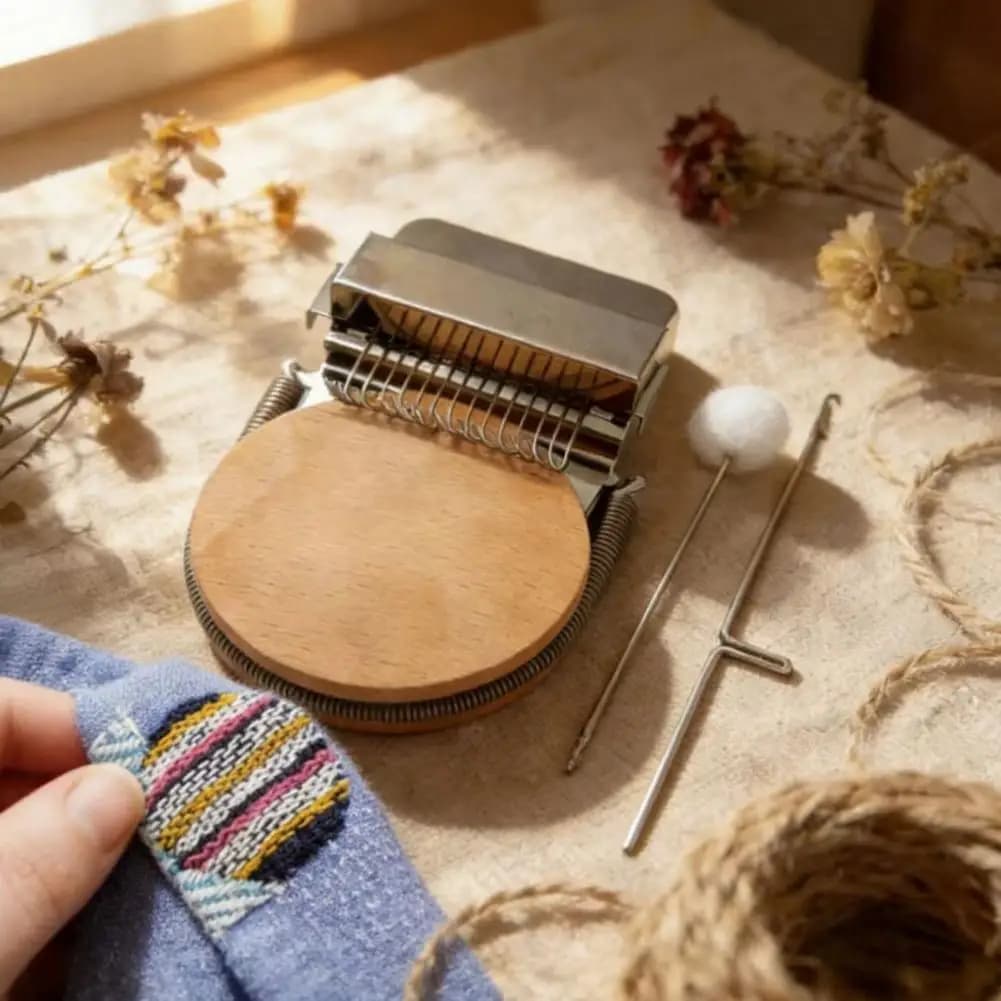 Loom Kit Mini Loom 14 Hooks 12 Hooks Small Weaving Loom For Beginners Mending Clothes Jeans Socks DIY Weaving Arts