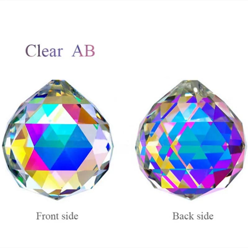 Alta qualità 4 dimensioni arcobaleno cristallo sfaccettato lampadario palle vetro sfere scintillanti pendenti per albero di natale decorazione appesa
