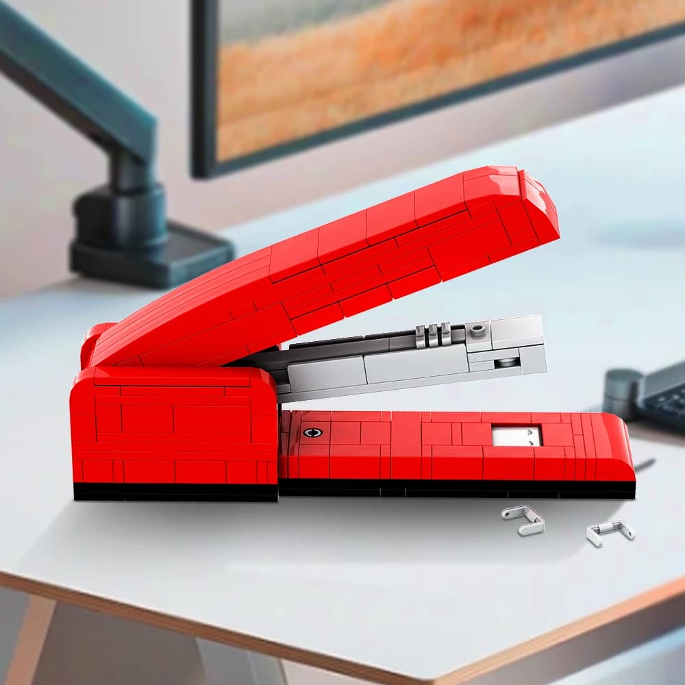 Moc Red Standard Swingline cucitrice Building Blocks modello ideale film ufficio spazio mattoni fai da te set studente insegnante giorno regalo giocattolo