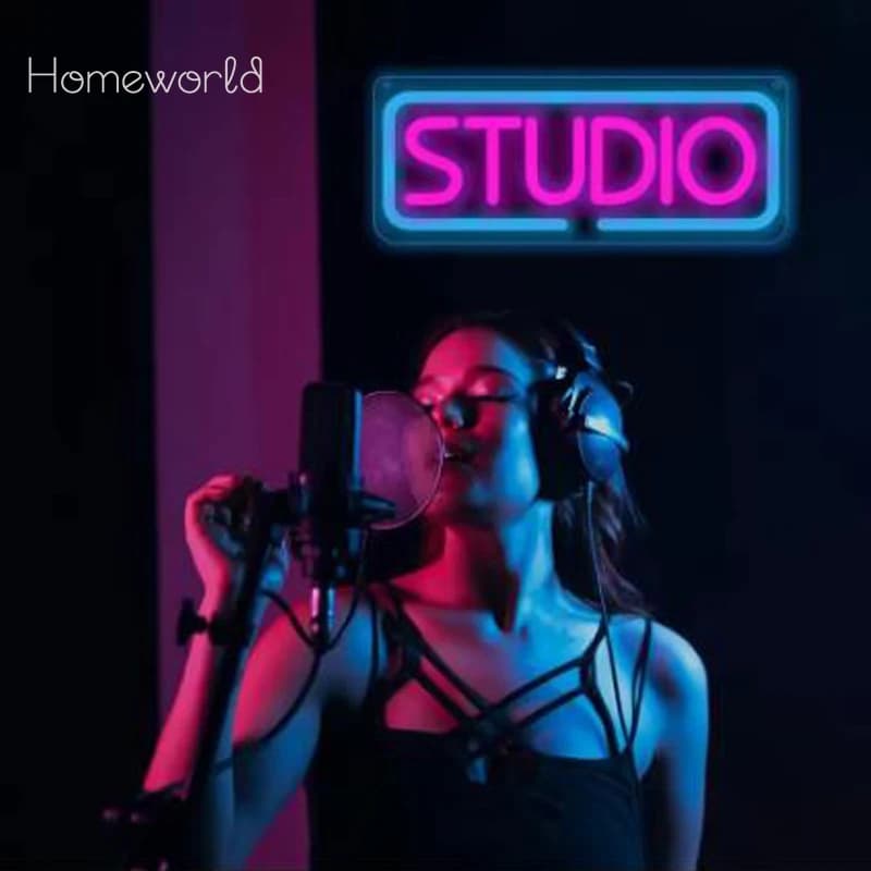 Insegna al neon da studio Musica Insegna al neon a LED per birra Bar Studio musicale Camera da letto Party Club Garage Home Party Decorazione da parete