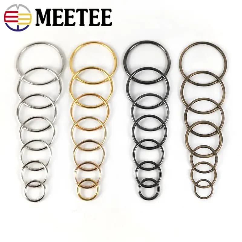 10 pieces O Ring metal buckle 20-50mm round bag strap closure shoes bag clothes weaving hook belt hardware DIY accessories for sewing