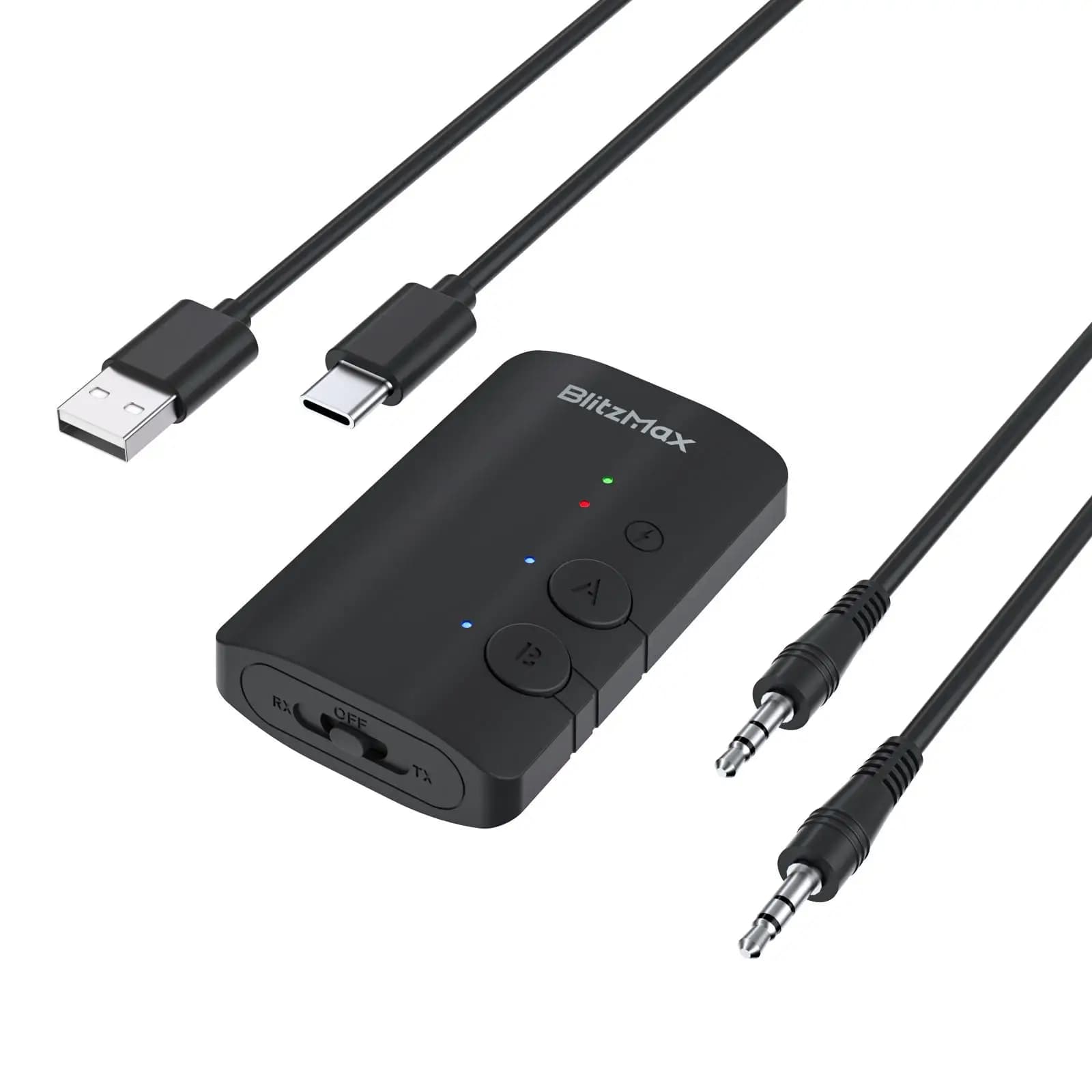 Blitzwolf BlitzMax BM-LE505 ricevitore trasmettitore bluetooth V5.2 adattatore Wireless audio HiFi adattivo per altoparlante cablato TV PC