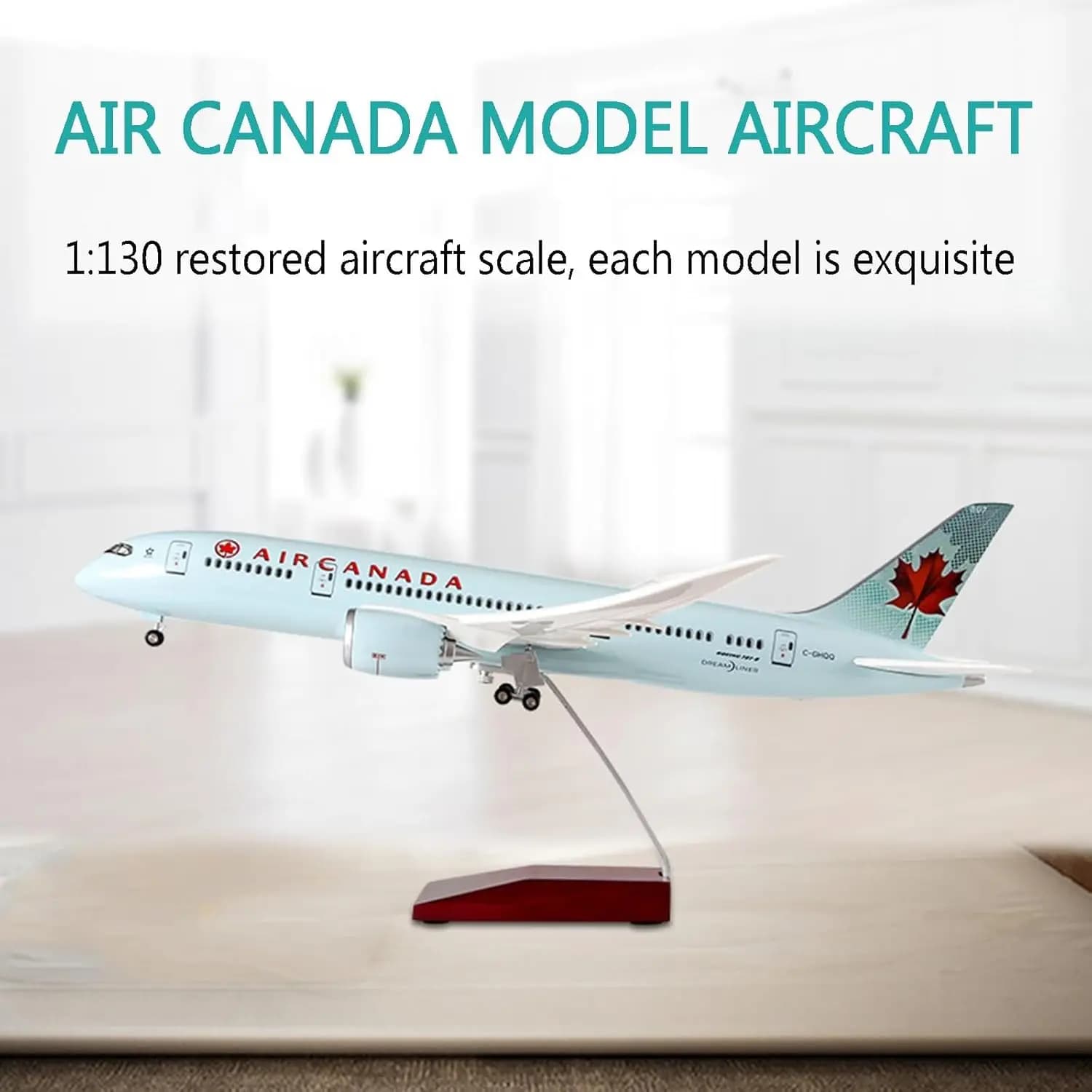 Modellini di Aerei in Scala 43cm, Canada Airways B787 787, Modello di Aeroplano in Metallo Pressofuso con Carrello di Atterraggio e Luci (Controllo Touch o Sonoro)