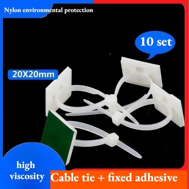 10 Set Fascette per fissaggio Colla per sedile Ventosa autoadesiva 20x20 Nylon Fissaggio automobilistico Carta di fissaggio multiuso 30x30mm