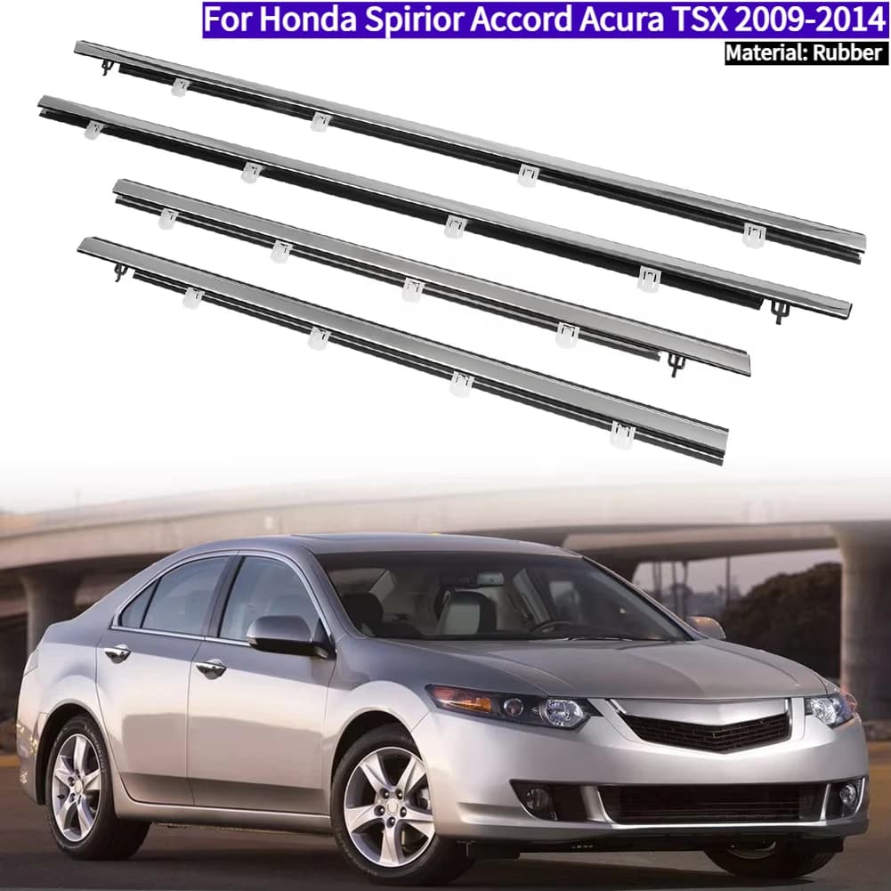 4 Pz/set Auto Porta Laterale Finestra di Vetro Guarnizione Stampaggio Trim Striscia di Tenuta Per Honda Spirior Accord Acura TSX 2009-2014