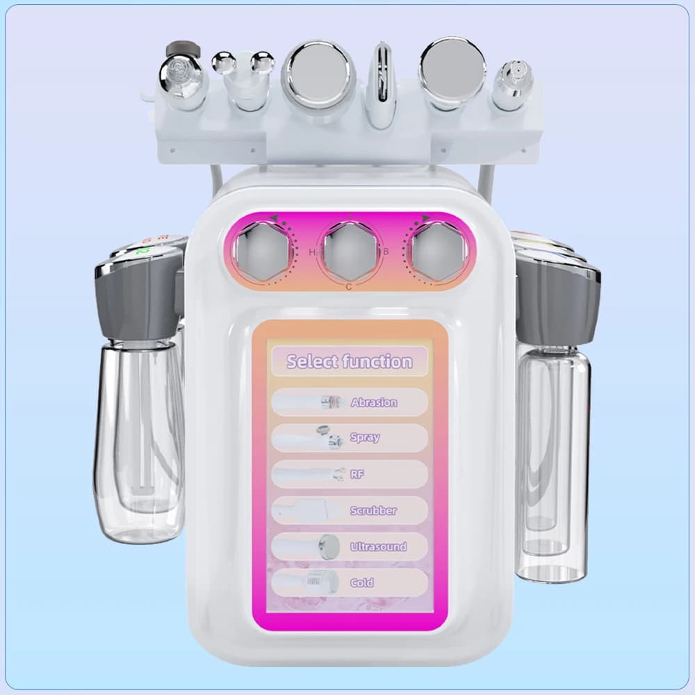 6 in 1 Hydrogen Oxygen Small Bubble Machine Facial Cleanser Hydro Dermabrasion Water Oxygen Spray Beauty Equipment Skin Tighten