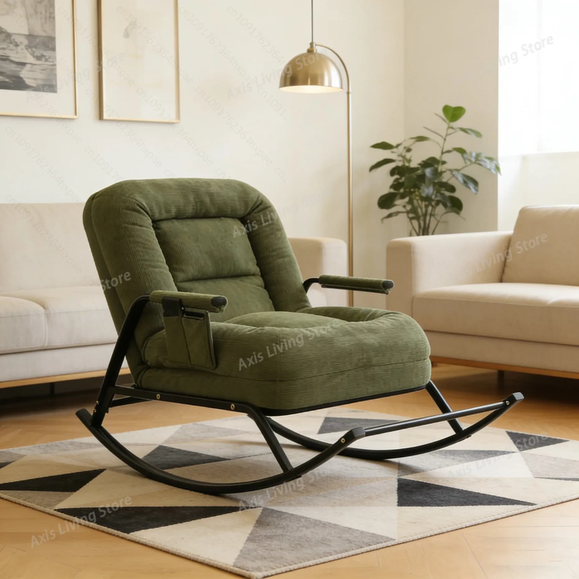 Modern Adjustable Rocking Chair for Living Room Comfort Bedroom Lounge Chairs with Footrest Soft Home Office Relaxing Armchair