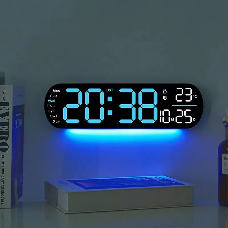 Smart Night Light Indoor Temperature Large LED Display Battery Desk Alarm Clock Bedroom Home Decor Digital Wall Clock