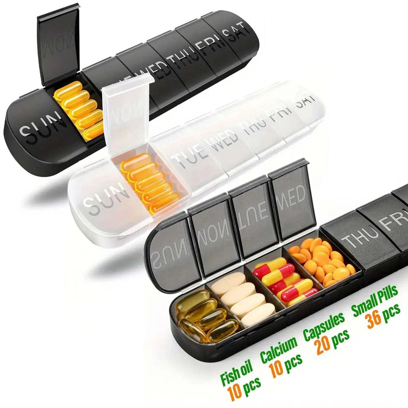7 Day Portable Laptop Tablet Box Medical Tablets Storage Organizer for Travel Medicines Shopping Bags for Fish Oil Vitamins Packing Case