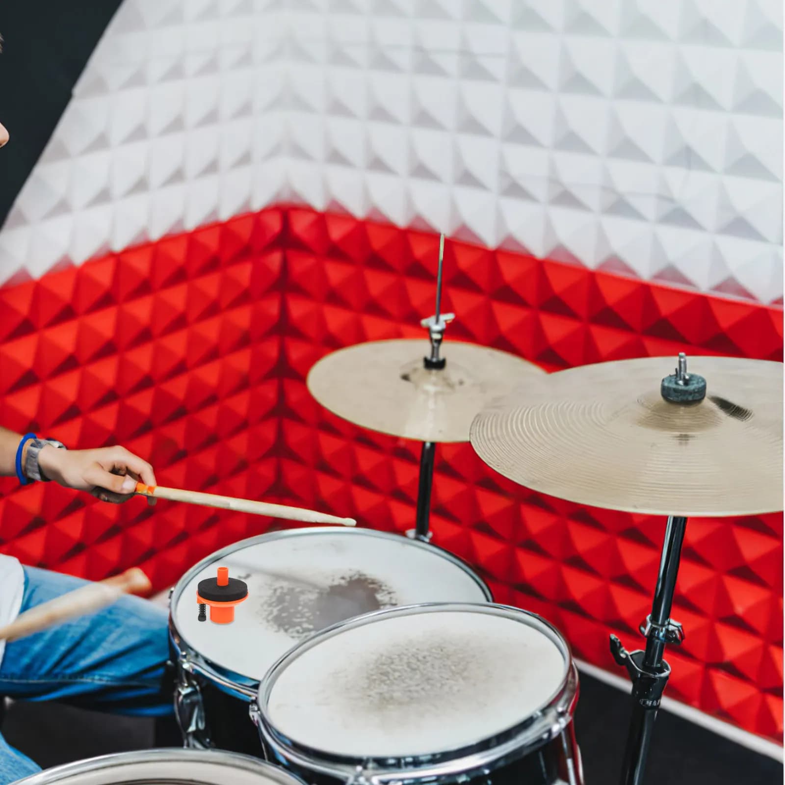 Cuscinetto per Hi-Hat, Accessorio per Batteria, Ricambio in Feltro e Plastica, Previene il Danno ai Piatti, Percussioni Professionali