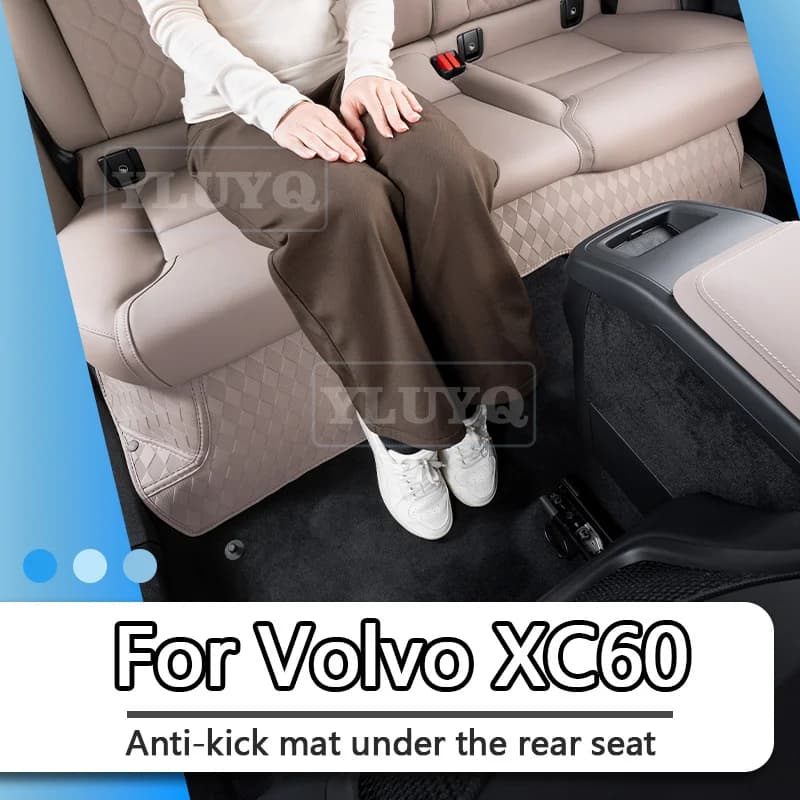 For Volvo NEW XC60 rear seat kick-proof mat, anti-wear, second-row seat under protective leather mat, car interior accessories