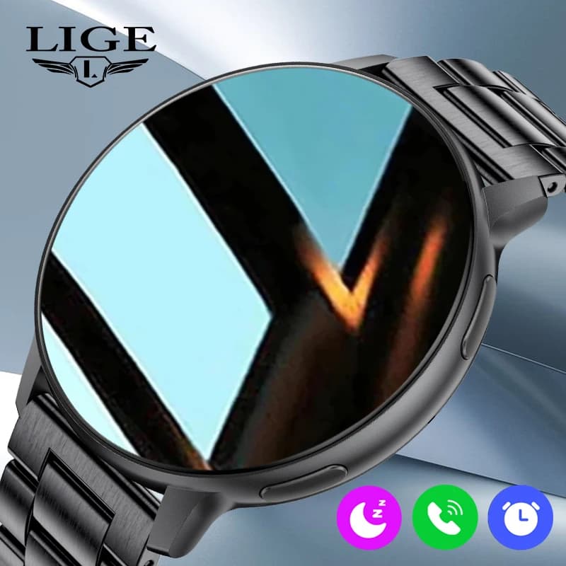 LIGE Smartwatch da uomo con notifiche messaggi, chiamate Bluetooth, schermo HD 360*360, orologio sportivo, fitness, monitoraggio della frequenza cardiaca, smartwatch da donna