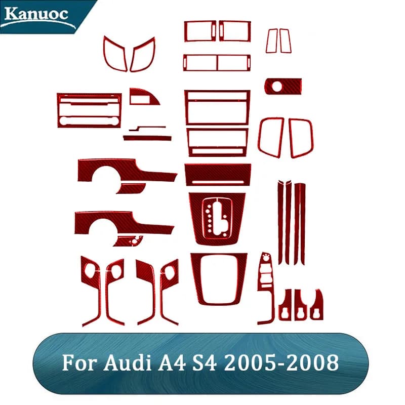 Accessori Interni per Auto Audi A4 S4 2005-2008, Adesivi in Finta Fibra di Carbonio