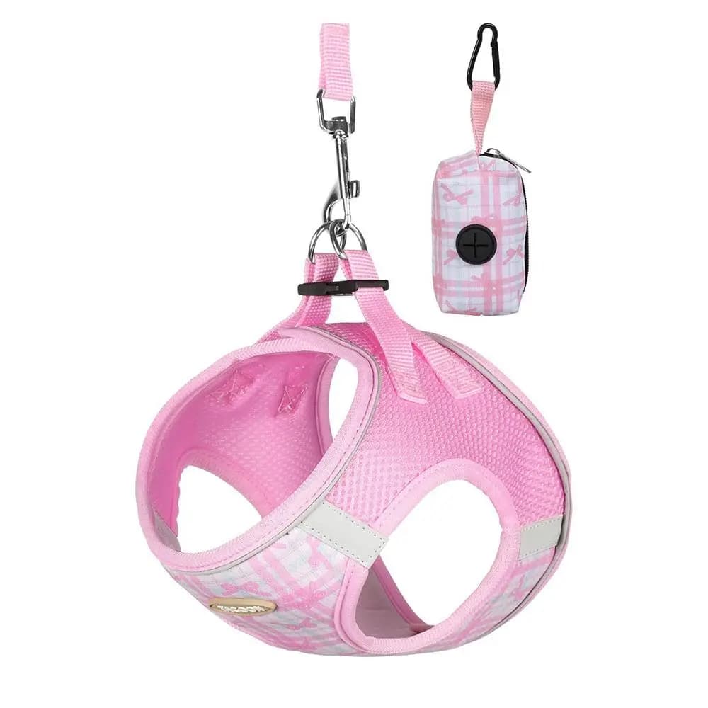 Pettorina per Cani Traspirante con Guinzaglio, Antiscivolo, Regolabile, Resistente all'Usura, Riflettente, per Gatti e Cani