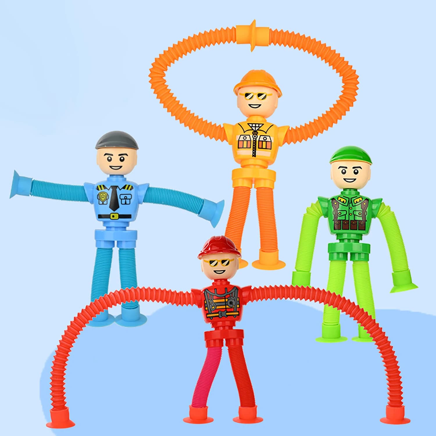 Tubo telescopico robot versatile, puzzle per bambini che allunga la ventosa del fumetto, decompressio creativo interattivo genitore-figlio