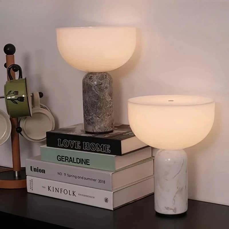 Danish design cylindrical table lamp Tactile switch White glass lampshade Bedroom Living room Restaurant Study desk lamp