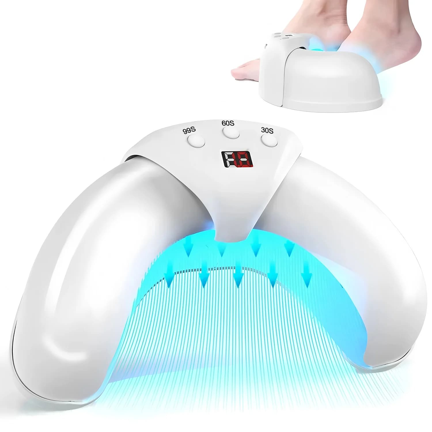 LED laser device for the treatment of nail fungus for the cleaning of the oecomycosis USB charge 45W 470nm Blue nail light nail nails discolored and thickened