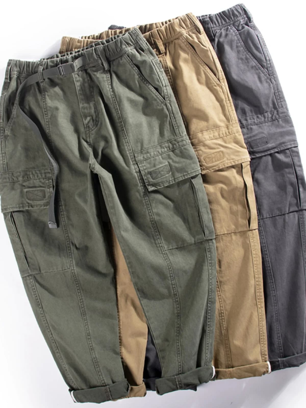 Pantaloni Lunghi Casual Americani da Lavoro, Leggings Larghi alla Moda da Uomo, Gamba Dritta, Vita Elastica, Versatili, Autunno Primavera