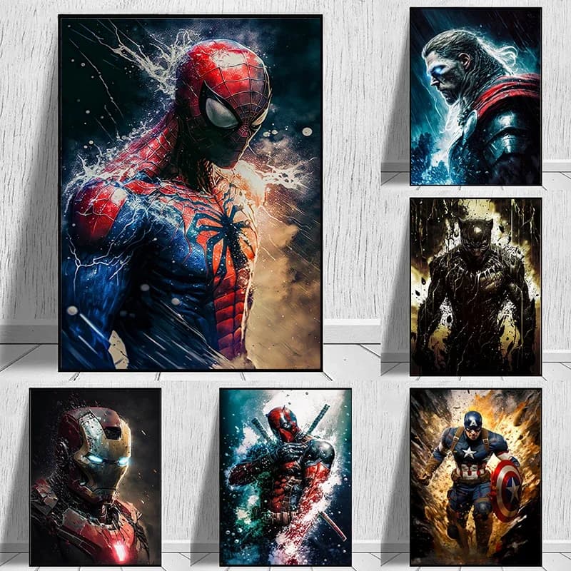 Marvel The Avengers Spiderman Iron Man Hulk Captain America 5D Diamond Painting Cross Stitch Mosaic Home Decoration Wall Gift