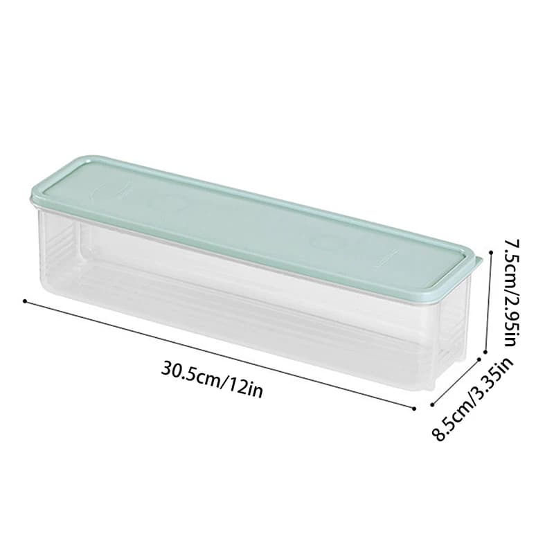 Plastic hermetic containers for food with kitchen covers, pantry, organizer, long rectangular box for cereals, pasta, vegetables