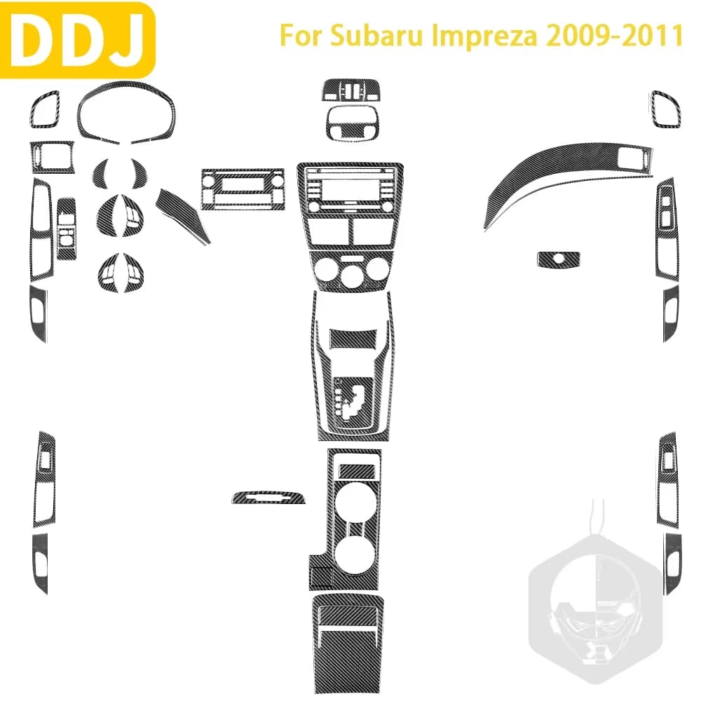 Per Subaru Impreza 2009 2010 2011 Accessori In Fibra di Carbonio Interni Auto Gear Cuphold Pannello CD Uscita Aria Copertura Trim Adesivo
