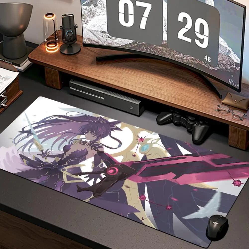 Tappetino per mouse Tohka Yatogami, nuovo tappetino per computer da casa XXL, tappetini da scrivania in gomma naturale, antiscivolo, accessori per gaming.