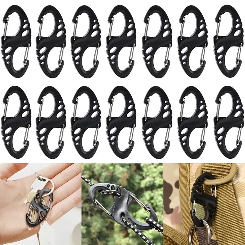 5/10 pz Mini moschettone Clip Molle fettuccia Quickdraw zaino fibbia esterna chiusura a scatto gancio gancio Hang Fastener grillo