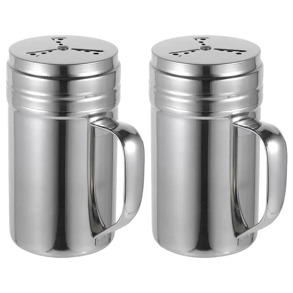 Set di 2 Dispenser per Pepe e Sale in Acciaio Inox, Design Compatto ed Ergonomico, Facile da Impugnare, Accessori Essenziali per la Cucina